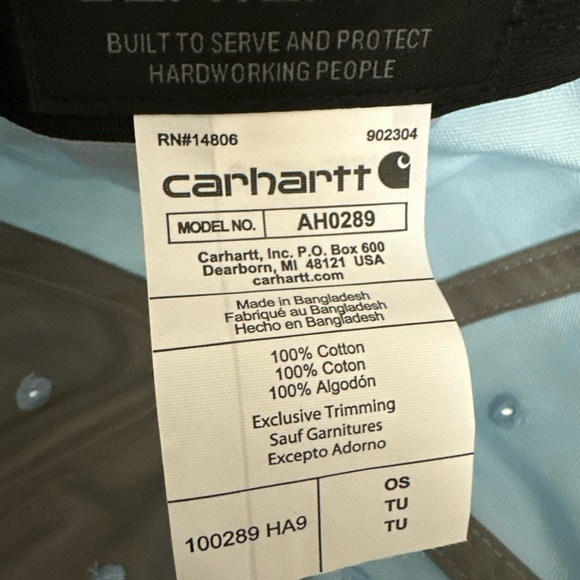 Carhartt Canvas Odessa Baseball Cap Fog Blue hat - Picture 6 of 8